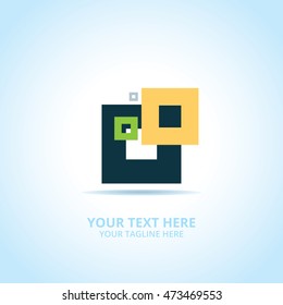 Abstract Creative Box logo, design concept, emblem, icon, flat logotype element for template.