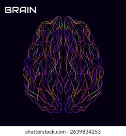 Abstract creative brain with paint strokes stock. Colorful vector illustration