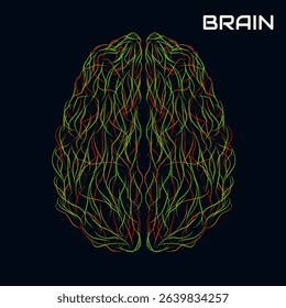 Abstract creative brain with paint strokes stock. Colorful vector illustration