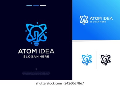 Abstract creative bulb or lamp logo design combinations