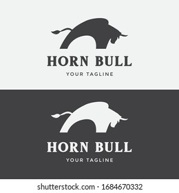  Abstract Creative bull horns logo template