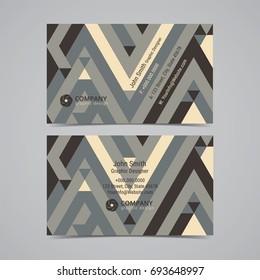 Abstract creative Business card design layout template with geometric pattern. Modern Backgrounds. Vector illustration.