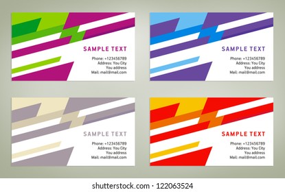 abstract creative business card line colorful template vector