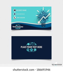 Abstract creative business card template, vector illustration.