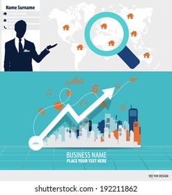 Abstract creative business card template and infographics paper template, vector illustration.