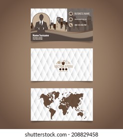 Abstract creative business card template, vector illustration.