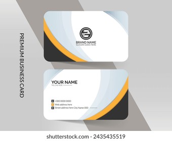 Abstract creative business card template design with logo and icons