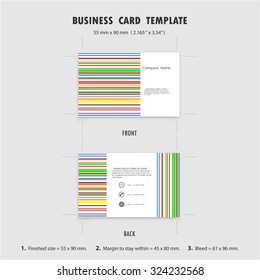 Abstract Creative Business Cards Design Template, Size 55 mmx90mm (2.165  in x 3.54 in). Name Cards Symbol. Vector illustration