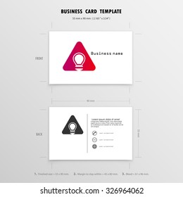 Abstract Creative Business Cards Design Template. Name Cards Symbol.  Size 55 mm x 90 mm (2.165 in x 3.54 in).Vector illustration