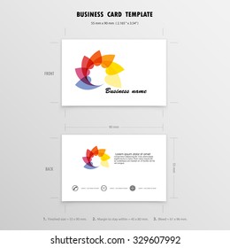 Abstract Creative Business Cards Design Template. Name Cards Symbol. Size 55 mm x 90 mm (2.165 in x 3.54 in).Vector illustration
