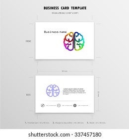 Abstract Creative Business Cards Design Template. Name Cards Symbol. Size 55 mm x 90 mm (2.165 in x 3.54 in).Vector illustration
