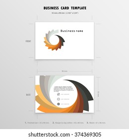 Abstract Creative Business Cards Design Template. Name Cards Symbol. Size 55 mm x 90 mm (2.165 in x 3.54 in).Vector illustration