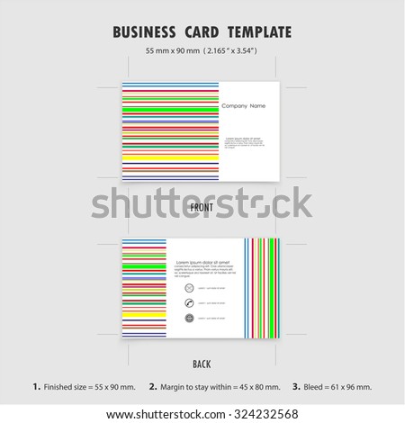 Abstract Creative Business Cards Design Template, Size 55 mmx90mm (2.165  in x 3.54 in). Name Cards Symbol. Vector illustration