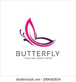 Resumen Diseño de logotipo de mariposa creativa, plantilla de logotipo de mariposa colorida Concepto de ilustración
