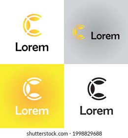 Abstract and creative c letter logo, minimalist and flat design
