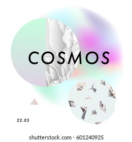 Abstract creative card template. Weddings, menu, invitations, birthday, business cards with marble texture in trendy colors