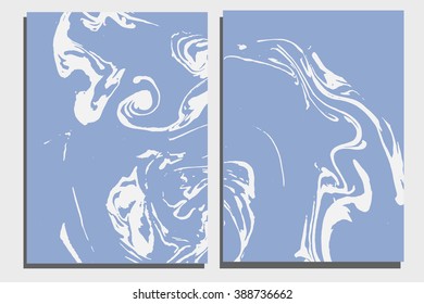Abstract creative card templates. Weddings, menu, invitations, birthday, business cards with marble texture in trendy colors