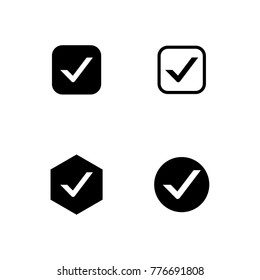 abstract creative check mark icon black and white