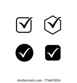 abstract creative check mark icon black and white