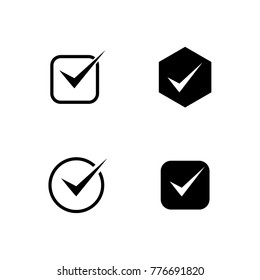 abstract creative check mark icon black and white