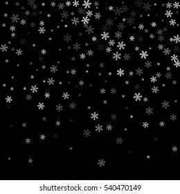 Abstract creative christmas falling snow isolated on background. Vector illustration clipart art for Xmas holiday decoration. Concept idea design element. Realistic snowflake. Winter frost effect