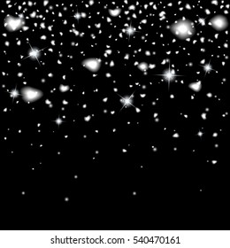 Abstract creative christmas falling snow isolated on background. Vector illustration clipart art for Xmas holiday decoration. Concept idea design element. Realistic snowflake. Winter frost effect