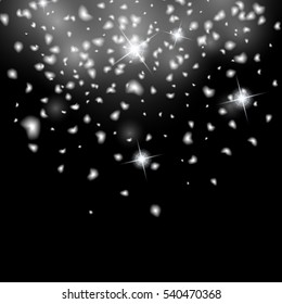 Abstract creative christmas falling snow isolated on background. Vector illustration clipart art for Xmas holiday decoration. Concept idea design element. Realistic snowflake. Winter frost effect