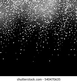 Abstract creative christmas falling snow isolated on background. Vector illustration clipart art for Xmas holiday decoration. Concept idea design element. Realistic snowflake. Winter frost effect