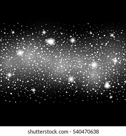 Abstract creative christmas falling snow isolated on background. Vector illustration clipart art for Xmas holiday decoration. Concept idea design element. Realistic snowflake. Winter frost effect
