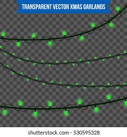 Abstract creative christmas garland light isolated on background. template. Vector illustration clipart art for Xmas holiday decoration. Concept idea design element. Realistic luminous bulb. Glow lamp