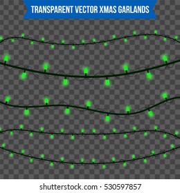 Abstract creative christmas garland light isolated on background. template. Vector illustration clipart art for Xmas holiday decoration. Concept idea design element. Realistic luminous bulb. Glow lamp