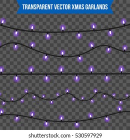 Abstract creative christmas garland light isolated on background. template. Vector illustration clipart art for Xmas holiday decoration. Concept idea design element. Realistic luminous bulb. Glow lamp