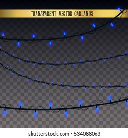 Abstract creative christmas garland light isolated on background. template. Vector illustration clipart art for Xmas holiday decoration. Concept idea design element. Realistic luminous bulb. Glow lamp
