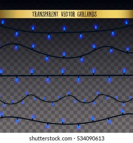 Abstract creative christmas garland light isolated on background. template. Vector illustration clipart art for Xmas holiday decoration. Concept idea design element. Realistic luminous bulb. Glow lamp
