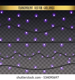 Abstract creative christmas garland light isolated on background. template. Vector illustration clipart art for Xmas holiday decoration. Concept idea design element. Realistic luminous bulb. Glow lamp