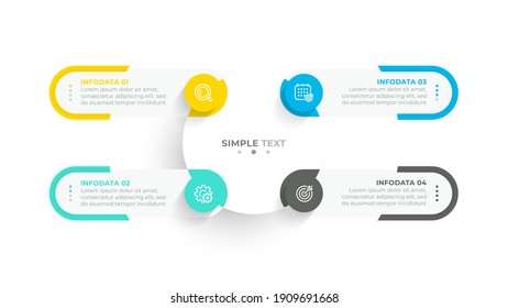 Abstract Creative Circle Template. Business Concept With 4 Options, Steps. Can Be Used For Workflow Diagram, Info Graph, Web Design, Info Chart.