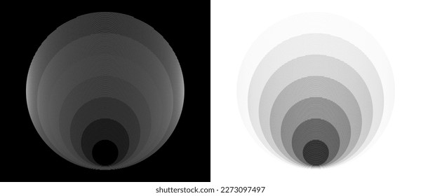 Abstract creative circles with lines as shell or echo. Geometric art lines background. Can be used as icon, logo or tattoo. Editable lines are not expanded.