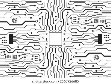 Abstract Creative circuit board technology background design. Stock illustration. 