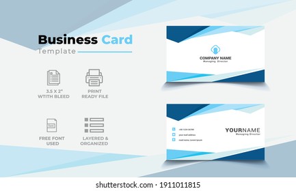 Abstract Creative and Clean Business Card Template Design 