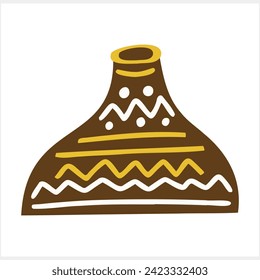 Abstrakte kreative Clipart-Kunst einzeln. Boho stile Jug Vector Stockillustration. EPS10