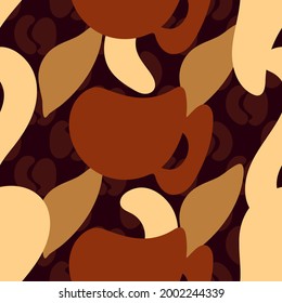 Abstrakter kreativer Kaffee Hand zeichnen Symbole. Vektorkonzept für Café und Café. Einfache, stilvolle Vorlage für soziale Medien.