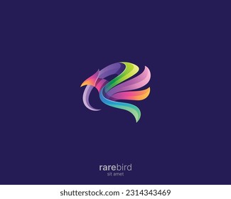 Abstract creative colorful bird logo