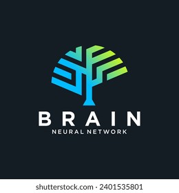 Resumen Plantilla de vectores de diseño con logotipo cerebral de color creativo