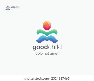 Abstract creative colorful child logo