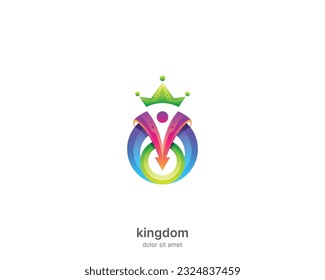 Resumen del logo creativo colorido de la corona