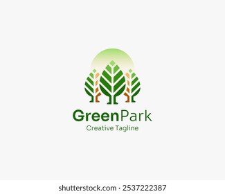 Abstract creative colorful green park logo