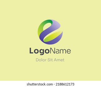 Abstract creative colorful letter e logo