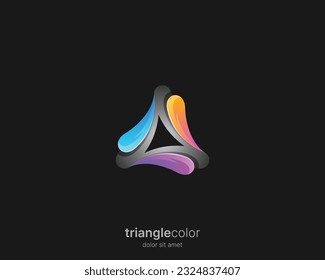 Abstract creative colorful triangle logo