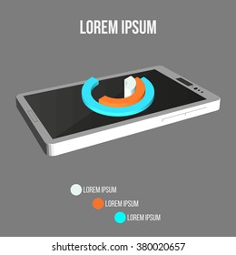 Abstract Creative concept background of modern Mobile phone with Infographic design template. Business concept. Vector illustration EPS 10 for your design