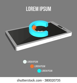 Abstract Creative concept background of modern Mobile phone with Infographic design template. Business concept. Vector illustration EPS 10 for your design